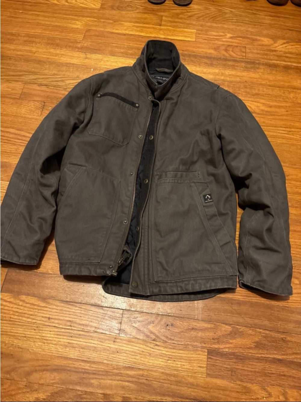 Men's Black Military-Style Field Jacket - Weather-Resistant Utility